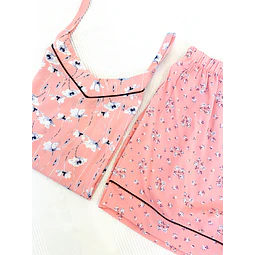 Florecitas combinadas curuba - Blusa de tiras y short (rayón)