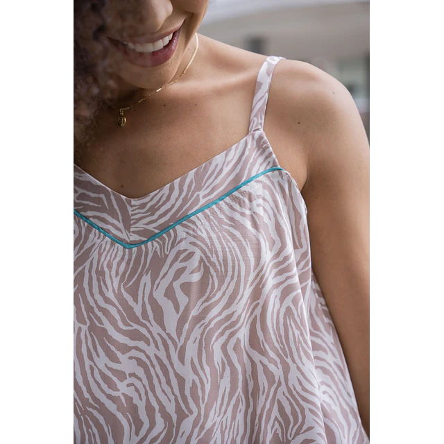 Beige zebra print - Tiras y short (Rayón)- COPIAR