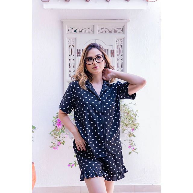 Polka dots - manga corta y short (rayón)