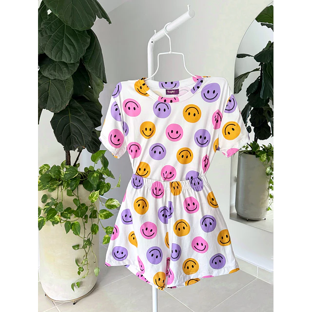 Smile - manga corta y short (Peach)