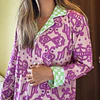 Arabescos magenta combinados - manga larga y pantalón (seda)