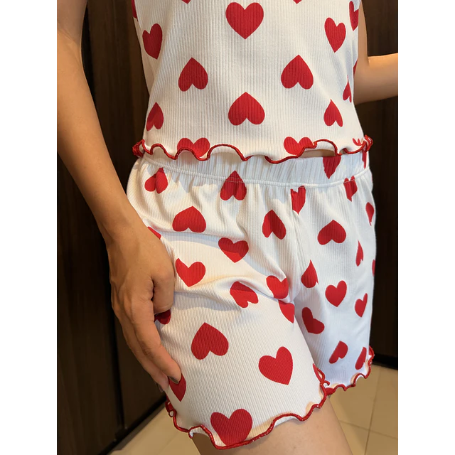 Corazones- manga corta y short (Rib)