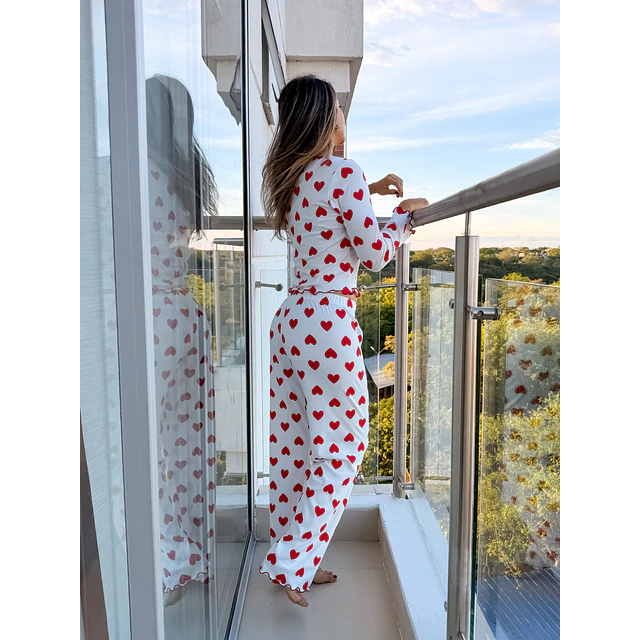 Corazones - manga larga y pantalón (Rib)