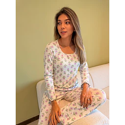 Florecitas - manga larga y pantalón (Rib)