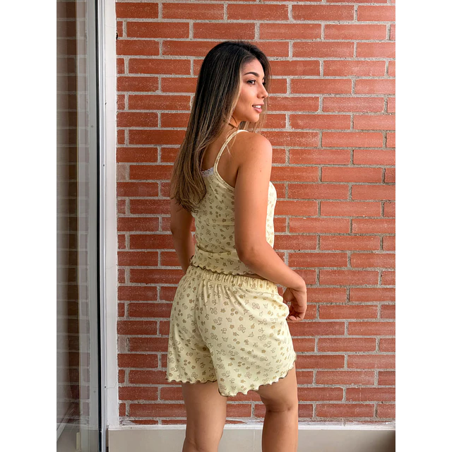 Florecitas mantequilla - tiras y short (Rib)