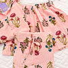 Florecitas rayas rosadas - manga corta y short (algodón)