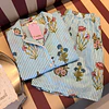 Florecitas rayas azules - manga corta y short (algodón)