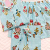 Florecitas rayas azules - manga corta y short (algodón)
