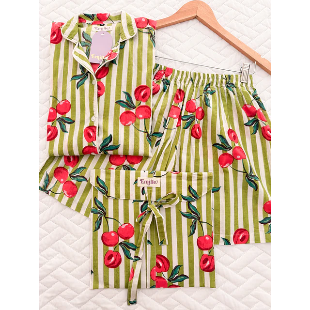 Cerezas - manga corta y short (algodón)