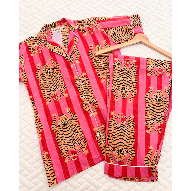 Fuchsia tiger - manga corta y pantalón (algodón)