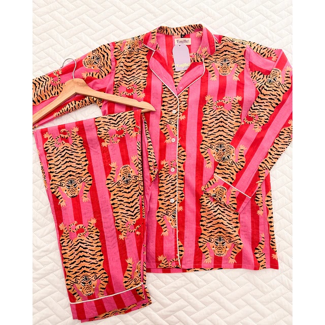 Fuchsia tiger - manga larga y pantalón (algodón)