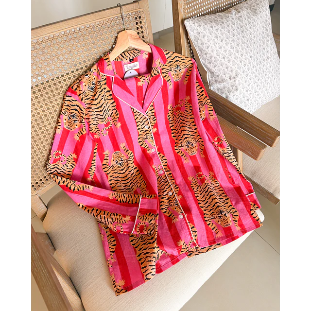 Fuchsia tiger - manga larga y pantalón (algodón)