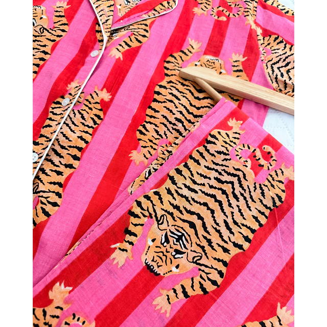 Fuchsia tiger - manga larga y pantalón (algodón)