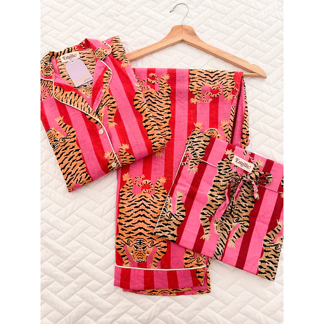 Fuchsia tiger - manga larga y pantalón (algodón)