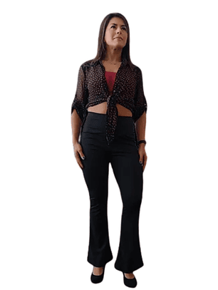 Calza Flare Pants Premium Elasticada Pata Elefante