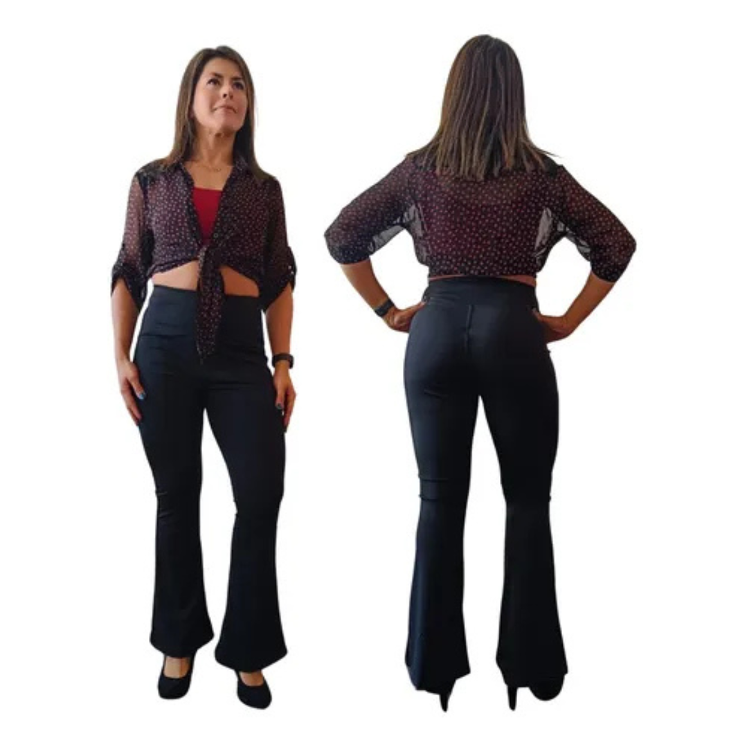 Calza Flare Pants Premium Elasticada Pata Elefante 5
