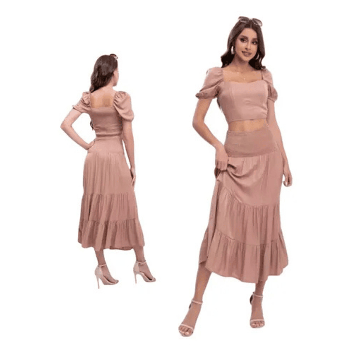 Conjunto Mujer Dos Piezas Falda Y Polera 4