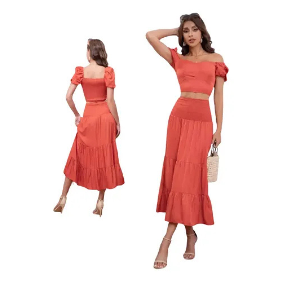 Conjunto Mujer Dos Piezas Falda Y Polera 5