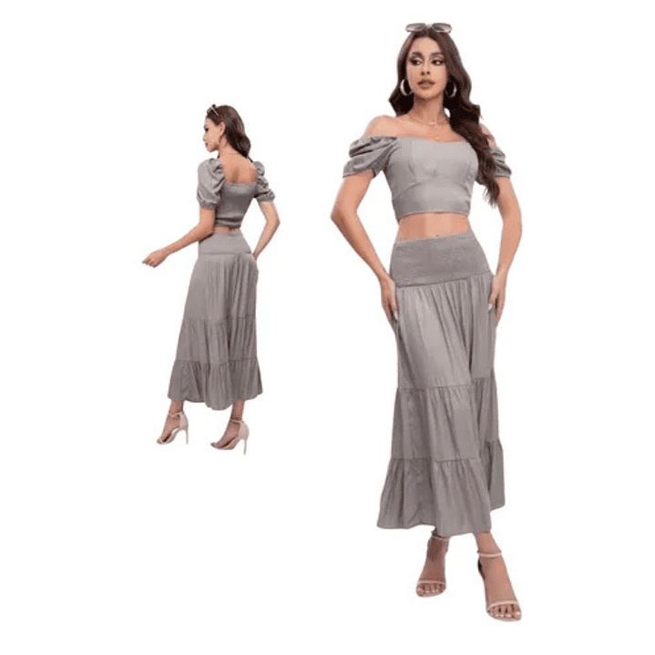 Conjunto Mujer Dos Piezas Falda Y Polera 11