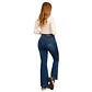 Jeans Flare Forrado De Polar Elasticado Push Up Tiro Alto - Miniatura 2