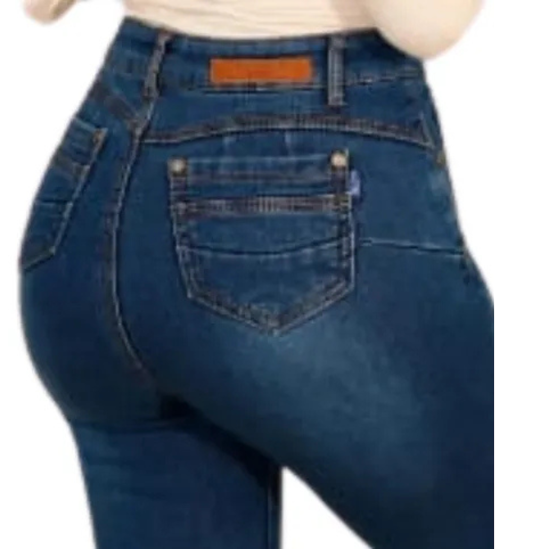 Jeans Flare Forrado De Polar Elasticado Push Up Tiro Alto 4