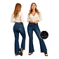Jeans Flare Forrado De Polar Elasticado Push Up Tiro Alto - Miniatura 5