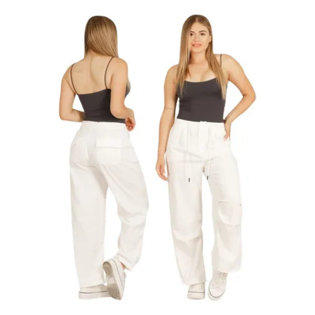 Pantalón Ancho Parachute Full Elasticado Ultima Tendencia 5