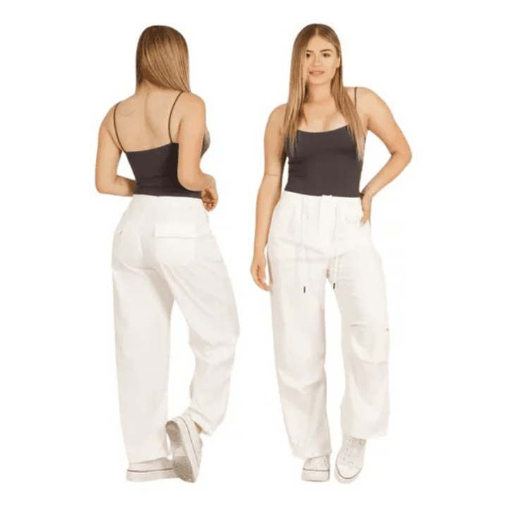 Pantalón Ancho Parachute Full Elasticado Ultima Tendencia 5