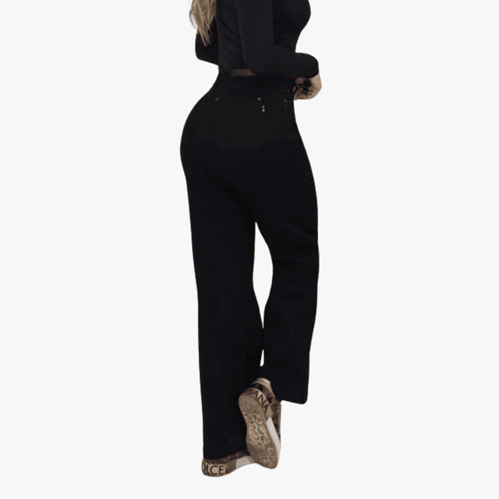Jeans Mujer Palazzo Full Elasticado Tiro Alto 10