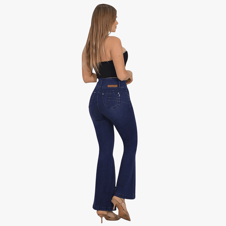 Jeans Flare Elasticado 3 Botones  3