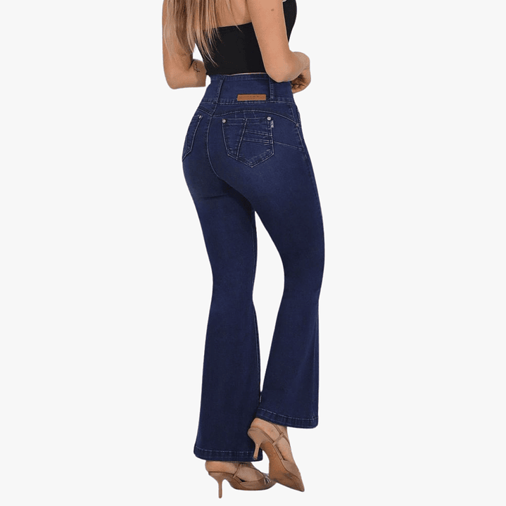 Jeans Flare Elasticado 3 Botones  5