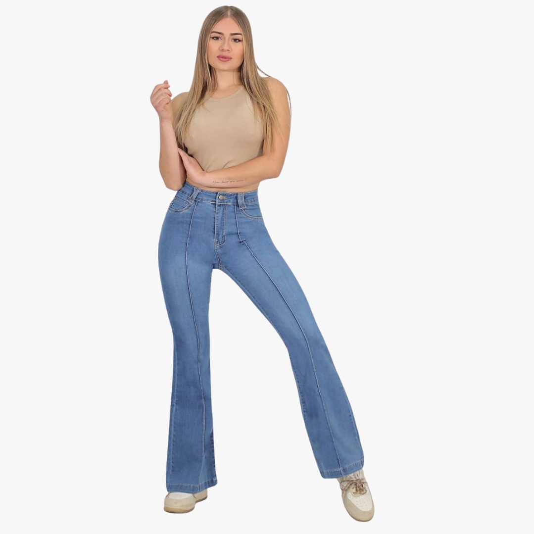 Jeans Flare Lineal Elasticado Push Up 1