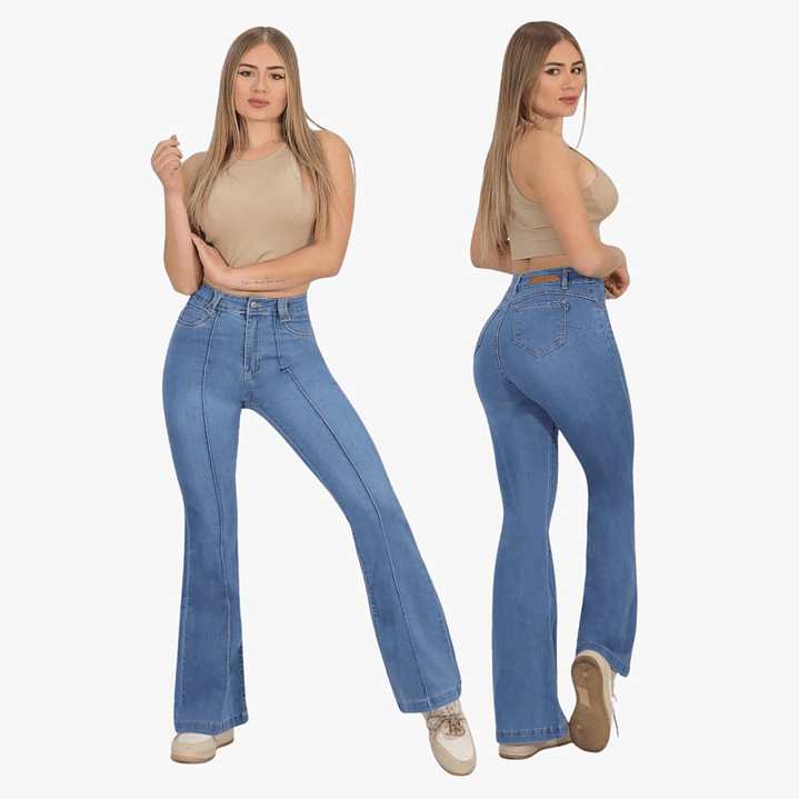Jeans Flare Lineal Elasticado Push Up 4