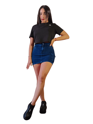 Falda Short De Mezclilla  Cargo Nieves Confección  Peruana 