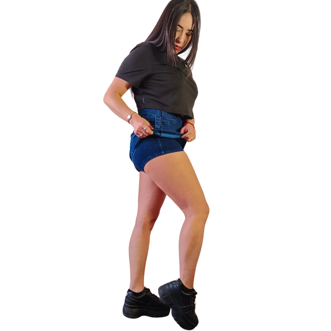 Falda Short De Mezclilla  Cargo Nieves Confección  Peruana  3