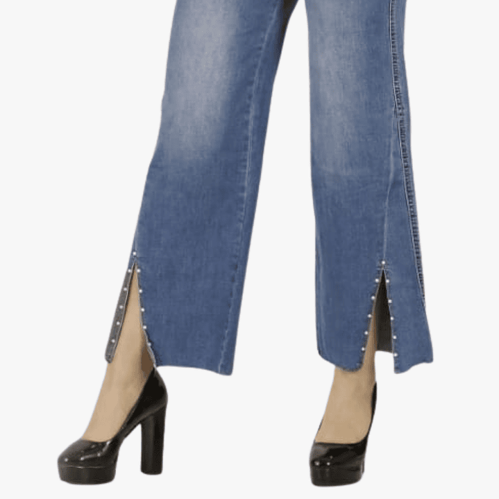 Jeans Palazzo Elasticado Mujer Tiro Alto Calce Perfecto 3