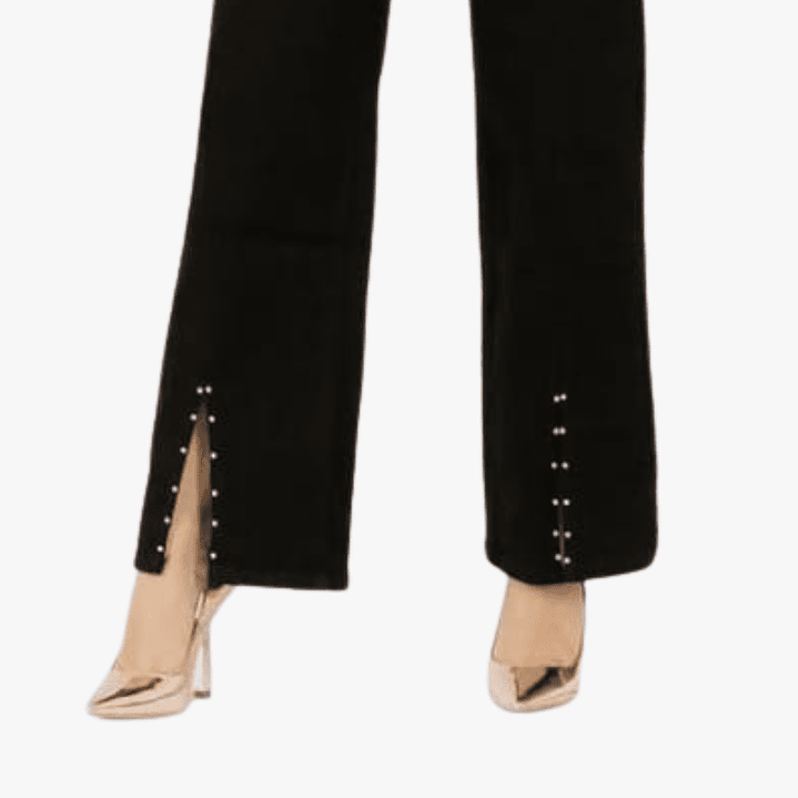 Jeans Palazzo Elasticado Mujer Tiro Alto Calce Perfecto 9