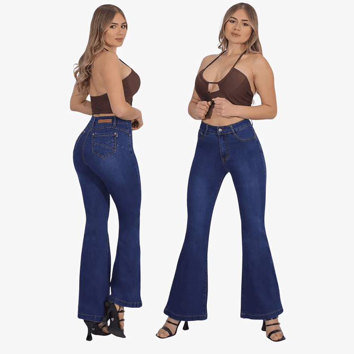 Jeans Mujer Flare Full Elasticado Push Up 10