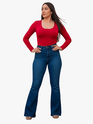 Jeans Mujer Flare Full Elasticado Push Up