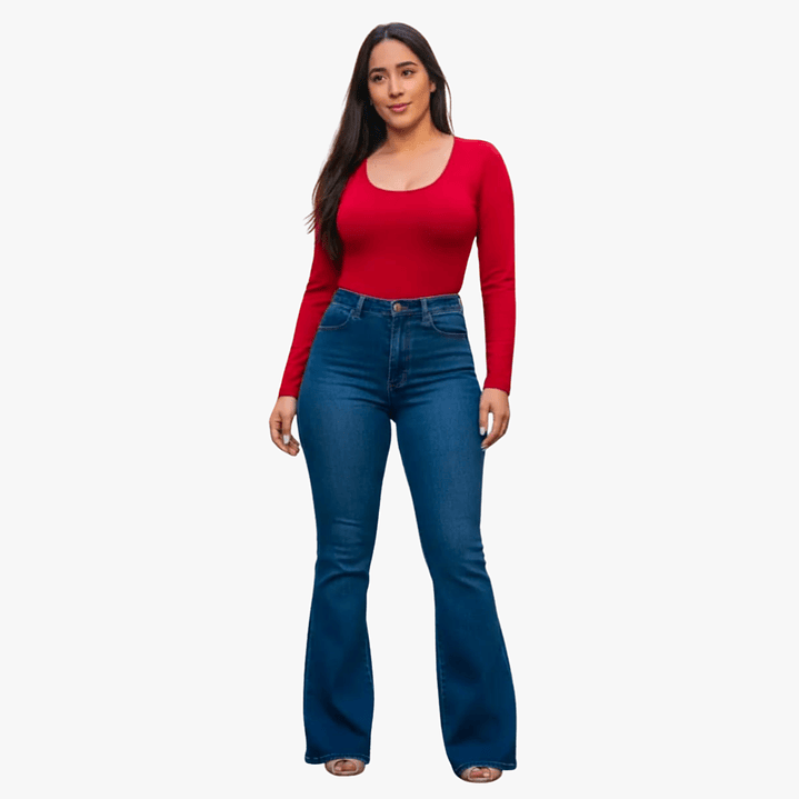 Jeans Mujer Flare Full Elasticado Push Up 4