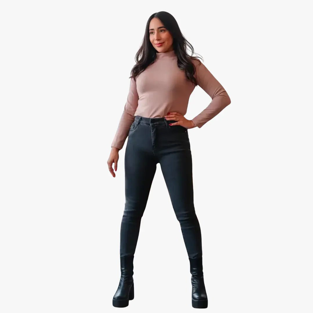 Jeans Skinny Forrado de Polar Elasticado Ajuste Perfecto  1