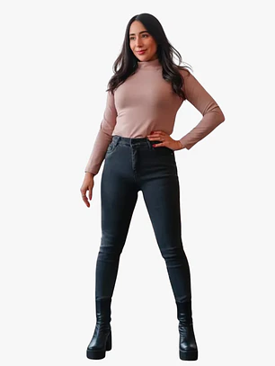 Jeans Skinny Forrado de Polar Elasticado Ajuste Perfecto 