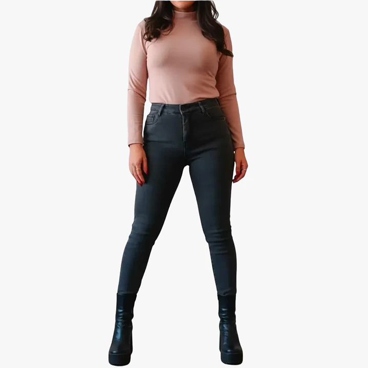 Jeans Skinny Forrado de Polar Elasticado Ajuste Perfecto  2