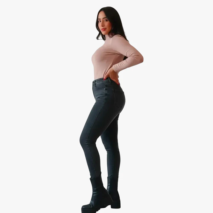 Jeans Skinny Forrado de Polar Elasticado Ajuste Perfecto  3