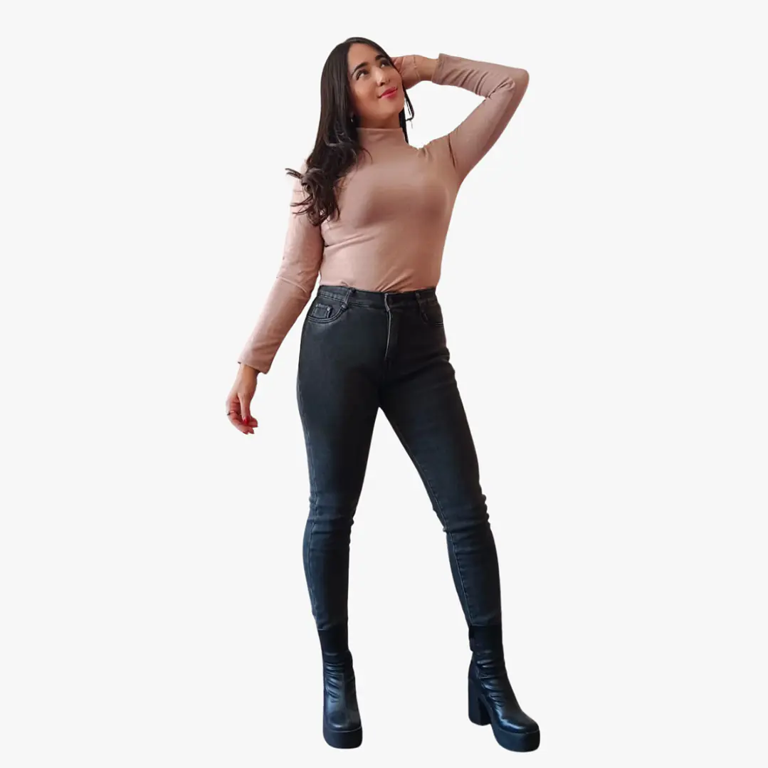 Jeans Skinny Forrado de Polar Elasticado Ajuste Perfecto  4