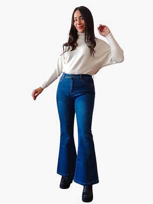 Jean Flare Forrado de Polar Elasticado Ajuste Perfecto 
