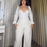 Body colombiano blanco manga larga 