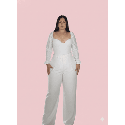 Body colombiano blanco manga larga 