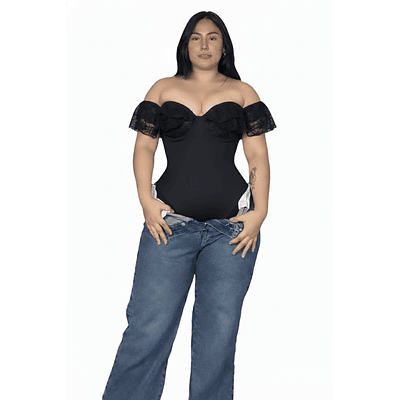 Body  colombiano encaje negro