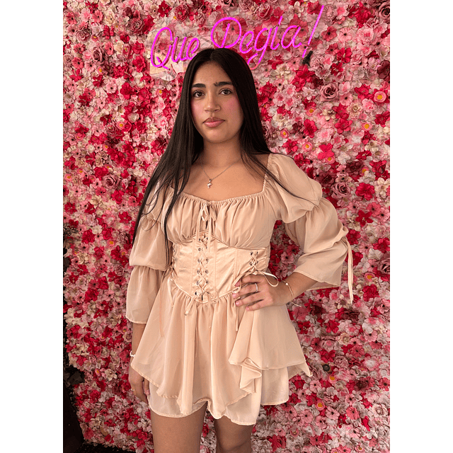 Enterito/vestido Princess Manga Larga 